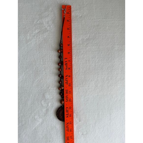 Boho Handmade Wood Bead Necklace Macrame Pendant Tribal Ethnic Natural‎ - Picture 6 of 10